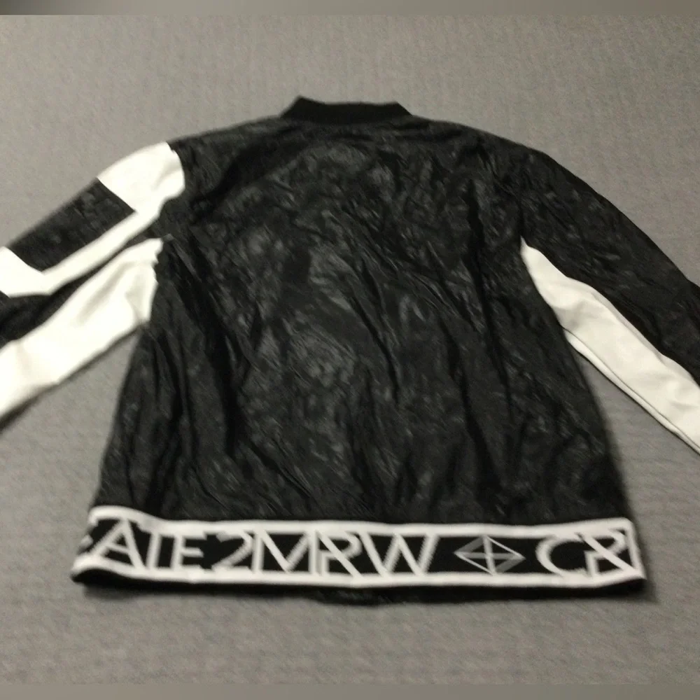 CREATE 2MRW MEN'S BOMBER JACKET CS9627 Blk/Wht - Picture 4 of 9